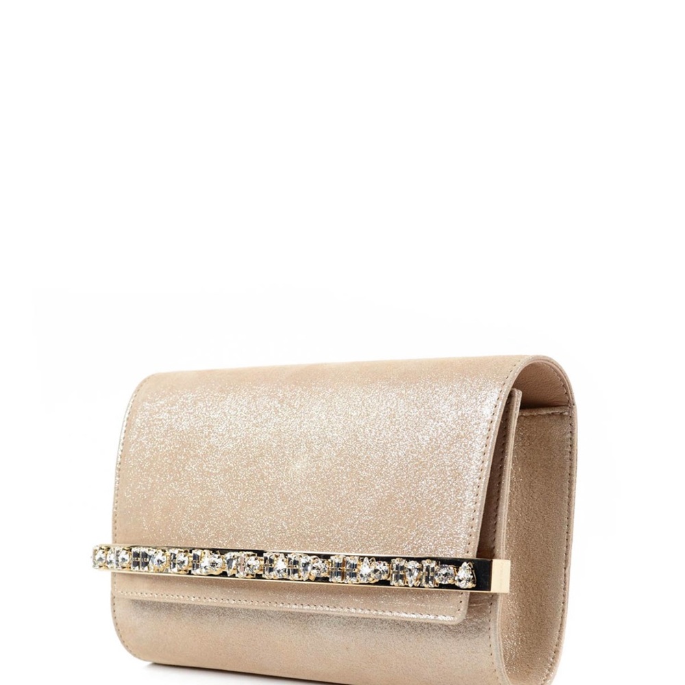 Authentic Jimmy Choo Clutch with Crystal Embellishment